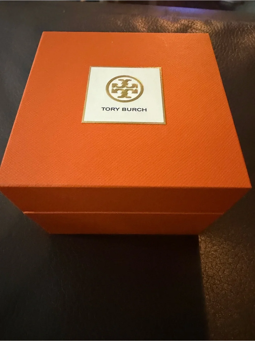 Tory Burch Gold-Tone Logo Dial Bangle Watch with White Face